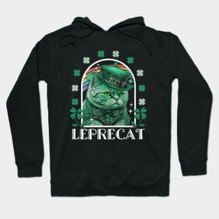 Leprecat Funny Saint Patrick's Day Cat Leprechaun Hoodie